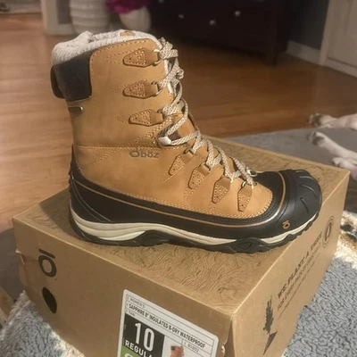 Oboz сапфир туристические ботинки женщин 10 желтовато-коричневый новый в коробке - Изображение 1 из 4