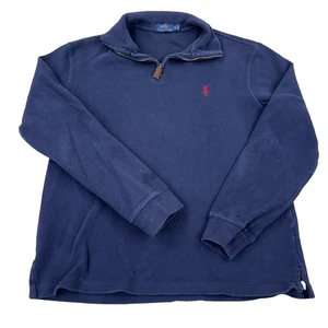 Polo Ralph Lauren pull homme bleu moyen pull quart zip sweat bleu marine * - Photo 1/15