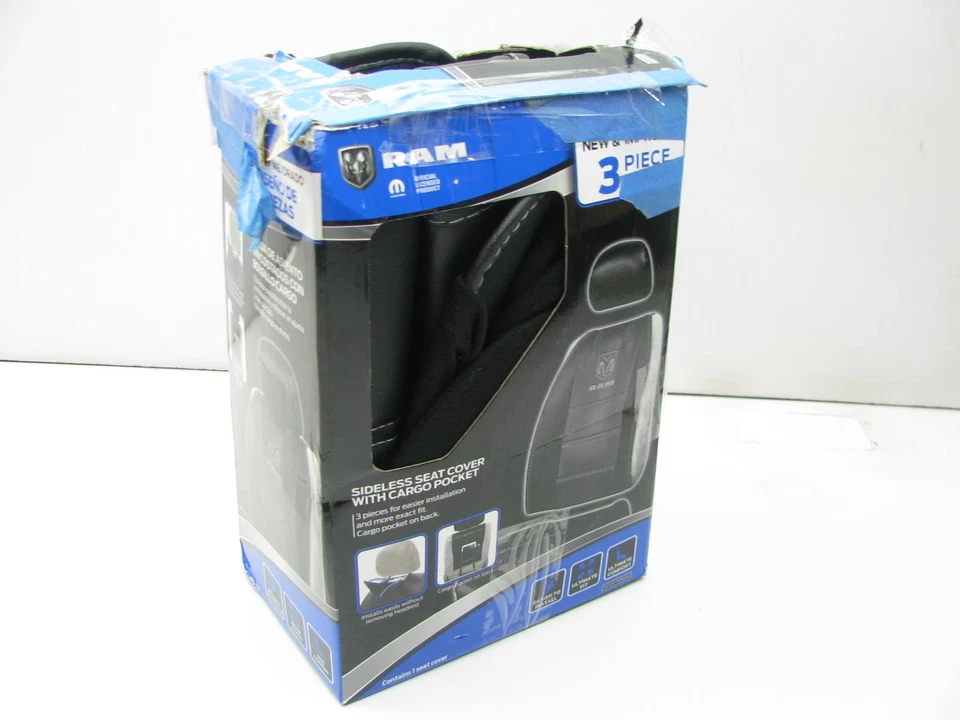 Cubierta de asiento lateral de lujo Plasticolor 8628 para camioneta Ram 1500 2500 3500 con logotipo Foto 1 de 4