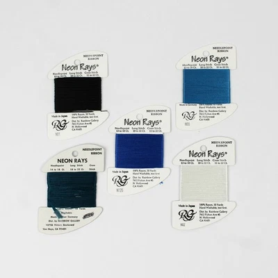 Lot of 5 Neon Rays Ribbon, 10 Yds. each, Assorted Colors, New   - Image 1 of 4