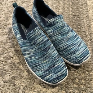Skechers Go Walk Goga Max Gen 5 Herren Slipper Sneaker Blau Grün UK 6 - Bild 1 von 7