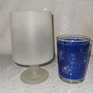Vintage L E Smith Glass Co ANIMATI fiocco di neve #1937 6" lampada fata portacandele - Foto 1 di 10