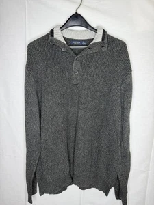 Suéter con botones 100 % algodón gris Nautica XXL 2XL 1/4 para hombre - Imagen 1 de 3