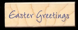 HERO ARTS rubber stamp EASTER GREETINGS Word, wood mounted, C2744 - Picture 1 of 1