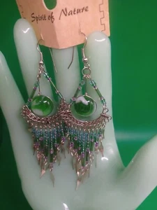 Spirit Of Nature Colorful Dangle Pierced Earrings - Picture 1 of 17