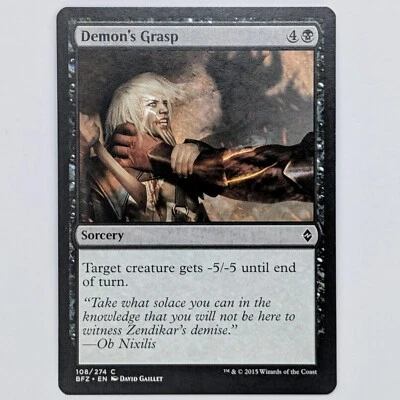 Demon's Grasp Battle for Zendikar NM Magic Card MTG - Image 1 of 2