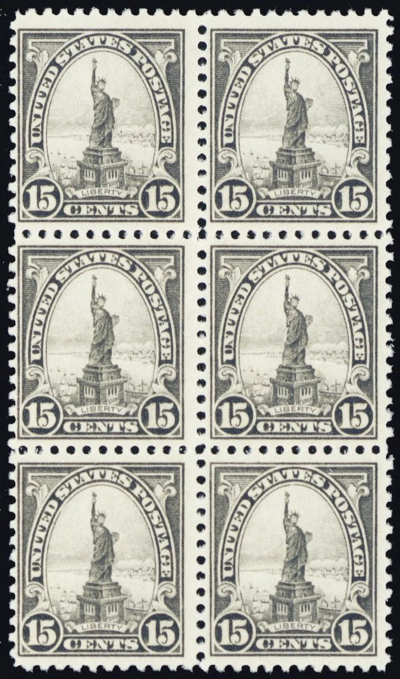 566, Mint 15¢ VF NH Liberty Block of Six Stamps Cat $210.00 - Stuart Katz - Image 1 of 1