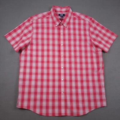 Cutter & Buck Men's XL No-Iron Button-Up Short Sleeve Casual Shirt Red Plaid - Image 1 of 4