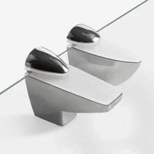 Glass Shelf Brackets Adjustable Zinc Alloy Glass Clamp Clip Holder XS/S/M/L - Picture 1 of 14