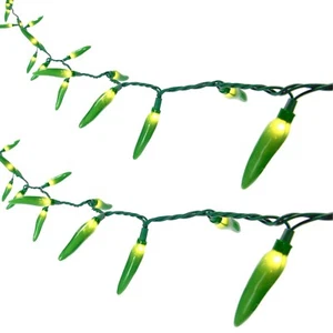 Green Chili Pepper Lights 17FT String Lighting 35L Bulbs 120V 2.4 Watt - Picture 1 of 8