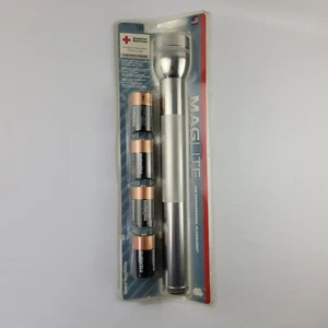 New Silver MagLite 4 D Cell Flashlight Unopened 2005 Professional Model - Picture 1 of 9