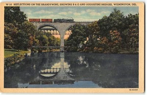 Reflexionen über den Brandywine, B&) Eisenbahn & Augustinerbrücken, Wilmington DE - Bild 1 von 2