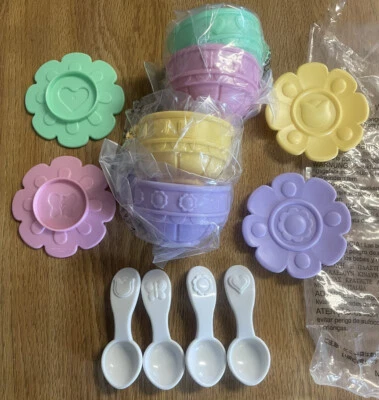 NEW 2000 Fisher Price Musical Tea Set Replacement Cups, Plate Saucers and Spoons - Image 1 of 4