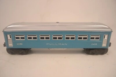 LIONEL POSTWAR 2430 BLUE AND SILVER PULLMAN, FLYING SHOE, NEAR MINT - Image 1 of 4
