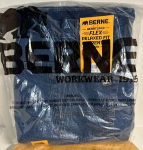 Berne Jeans Blue Relaxed Fit Carpenter Workwear Denim New in Package Men's 38x30 - Picture 1 of 3