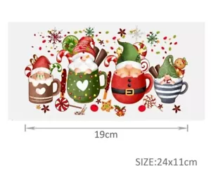 1 Piece Cup Wrap, Transfer Stickers for Glass Uv DTF Christmas Gnome Santa - Picture 1 of 2