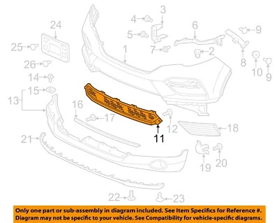 Componentes de parachoques delantero piloto HONDA OEM 16-18 - rejilla inferior 71113TG7A00 Foto 1 de 2