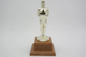 Vintage Oscar aussehende Work in Excellence Trophäe massiver Guss und Eiche schwer - Bild 1 von 5