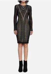 BCBG MAXAZRIA LALA SPITZE BODYCON LANGARMKLEID NZS67L99-602 GRÖSSE XS - Bild 1 von 12
