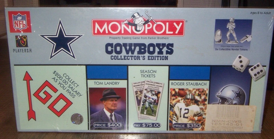 2003 Parker Brothers Monopoly Dallas Cowboys Collectors Edition
