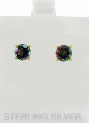 PENDIENTES TOPACIO MÍSTICO LAB 1,84 Cts plata 925 (tono amarillo) - nuevos con etiqueta Foto 1 de 4