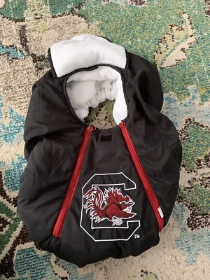 Cozy Cover Lined SC GAMECOCKS Infant Car Seat Carrier Cover - Black LICENSED - Image 1 of 4