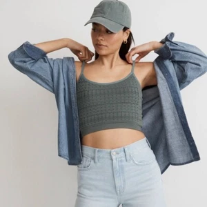 Madewell Neu mit Etikett nahtloses Pointelle kurzes Trägertop Größe S-M - Bild 1 von 8