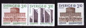 1987 Sweden Europa CEPT Architecture MNH coil + pair from booklets - Picture 1 of 1