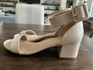 Rampage MATTIE Nude Block Heel Sandals Ankle Strap SZ 10 - Picture 1 of 11
