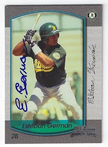 ESTEBAN GERMAN OAKLAND A'S SIGNED ROOKIE CARD KANSAS CITY ROYALS TEXAS RANGERS - Picture 1 of 1