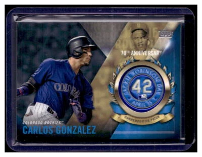 2017 Topps Jackie Robinson Logo Patch #JRPCCG Carlos Gonzalez Insert - Image 1 of 2