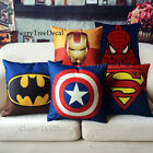 Super Hero Avengers Cotton Linen Cushion Cover Hemp Case Home Decor 18"