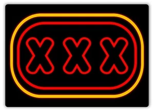 Metall Wandschild - XXX Sex Schild - Amsterdam Neon Effekt Strip Club Rude - Bild 1 von 6