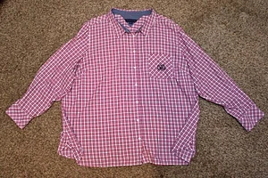 Tommy Hilfiger Herren Button Down Hemd Langarm 2X Rot Kariert 100% Baumwolle - Bild 1 von 11
