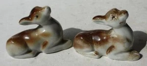 Set 2 statuine cervo in miniatura ceramica dipinte a mano made in Japan ---- - Foto 1 di 1