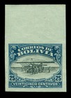 BOLIVIA 1924 Airmail - Aviation School  25c dark blue  Sc# C3var   IMPERFORATED