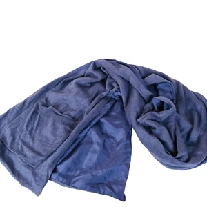 Poetry Designer Blue Silk & Knit Scarf With Pockets 27 X 175 cm - Picture 1 of 8