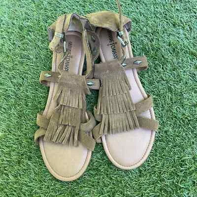 Sandalias Minnetonka Tostadas Merriam Flecos Tachonadas Gladiador Cuña Gamuza Talla 7 Foto 1 de 4