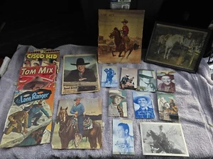 Cowboy Ephemera Tom Mix, Roy Rogers, Lone Ranger direkt aus Kinderzimmerwand 50er - Bild 1 von 22