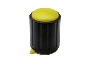 Manopola per potenziometro asse 6mm gialla con indice diametro 15mm a vite - Imagen 1 de 1