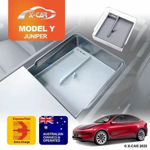 Centre Console Mid Organizer Tray for Tesla Model Y Juniper Grey Silicone Mat - Picture 1 of 8