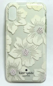 kate spade clear Case for iPhone X/XS- Cream with stones/hollyhock floral - Picture 1 of 2