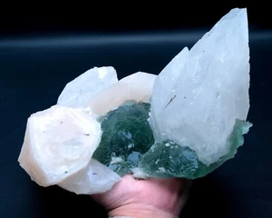 FLUORITA Verde Natural Naranja Blanco Calcita Fluorescente Mineral Espécimen/Fujian - Imagen 1 de 13