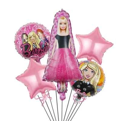 5pcs Barbie Theme Balloon Set Party Supplies Kids Girls Birthday Decoration - image 1 of 3