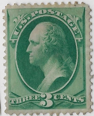 US Scott 147 MNG, CV (as NG) $80, F-VF centering, 3 cent green, no grill(a7745ax - Image 1 of 3