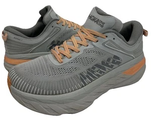 Zapatos para correr Hoka One One Bondi 7 para mujer 8,5 D ancho puerto niebla gris melocotón carretera - Imagen 1 de 9