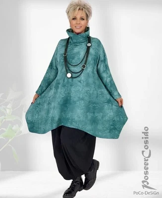 LAGENLOOK Thermo Pullover Tunika Shirt grün XL-XXL-XXXL 44 46 48 50 52 54 56 58 - Bild 1 von 4