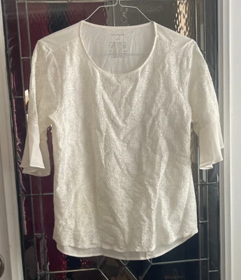 Blusa Van Heusen BOHO feminina sobreposição de renda marfim GG - Imagem 1 de 4
