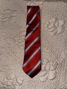 Hugo Boss orange gestreifte Herrenkrawatte aus 100 % Seide Hergestellt in Italien 59 Zoll - Bild 1 von 6