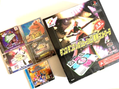Lot 6 Dance Dance Revolution 1 2 3 Club Disney + Pad Mat Used PS1 From Japan JP - Image 1 of 4